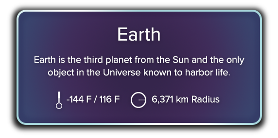 Earth is the third planet from the Sun and the only object in the Universe know to harbor.